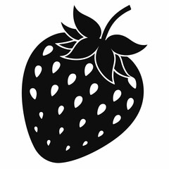 Strawberry Silhouette Vector Art