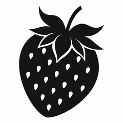 Strawberry Silhouette Vector Art