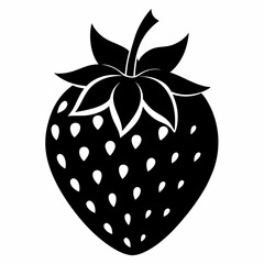 Strawberry Silhouette Vector Art