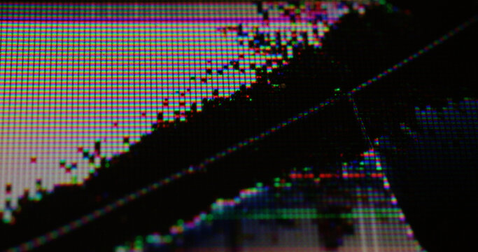 Grunge matrix. Monitor overlay. Shattered digital screen with glitch colorful flare. Fractured analog static error grunge mesh effect.