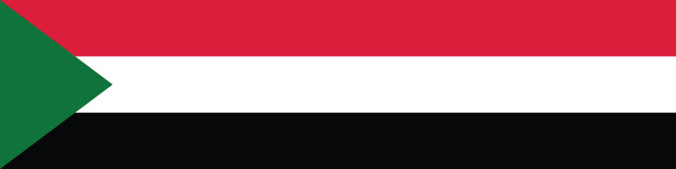 Sudan flag long banner digital vector illustration