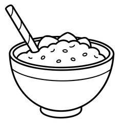 Smoothie Bowl Line Drawing Graphic