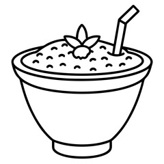 Smoothie Bowl Line Drawing Graphic