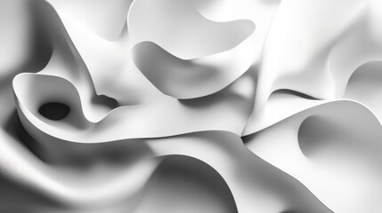 Fototapeta premium White abstract waves flowing and creating shadows