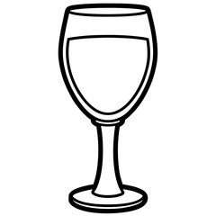 Simple Wine Glass Line Art