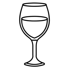 Simple Wine Glass Line Art