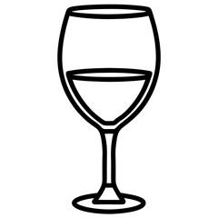 Simple Wine Glass Line Art