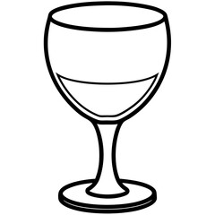 Simple Wine Glass Line Art