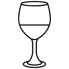 Simple Wine Glass Line Art