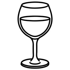 Simple Wine Glass Line Art