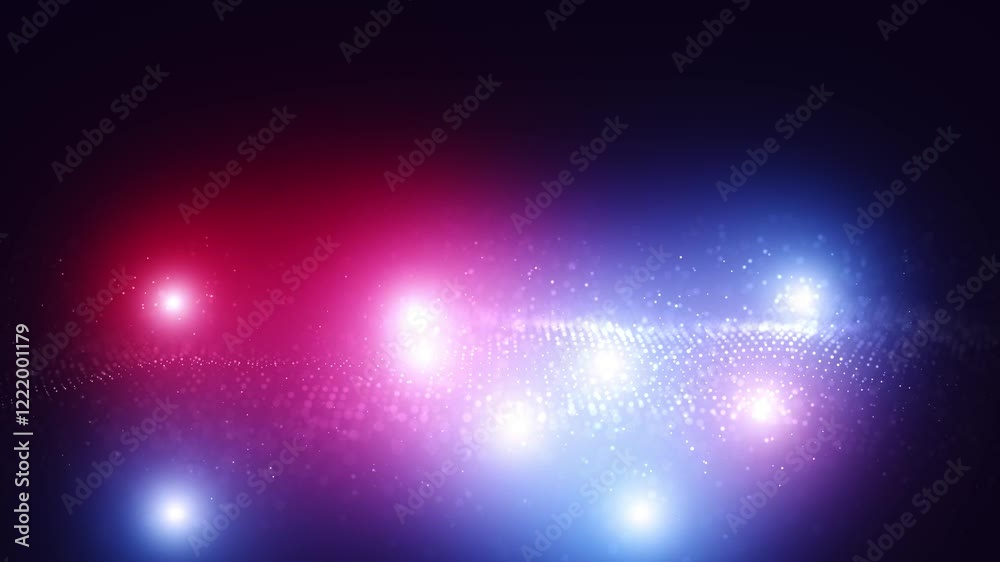 Canvas Prints abstract loop motion digital technology wavy dots with spot lights background.