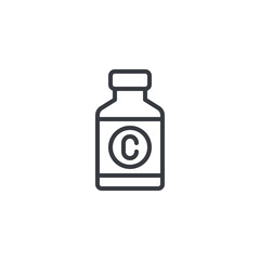 Vitamin Bottle line icon