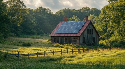 Farmers installing solar panels on their property