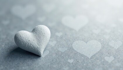 Subtle grey heart pattern, delicate repeating texture, illustration, delicate