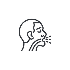 Cough line icon