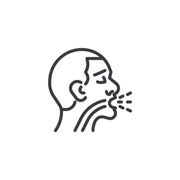 recommend clip art: Cough line icon