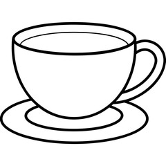 Simple Tea Cup Linework Art