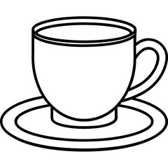 Simple Tea Cup Linework Art