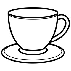 Simple Tea Cup Linework Art