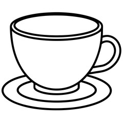 Simple Tea Cup Linework Art
