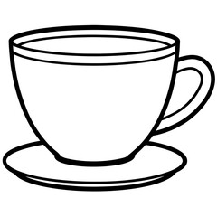 Simple Tea Cup Linework Art