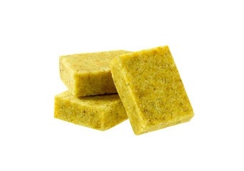 broth cube isolated on a white background.