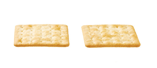 Water crackers isolated. Square water crackers isolated on white background.