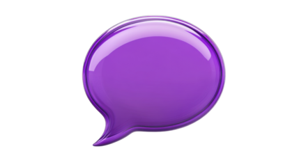 Purple Text box, speech bubble on transparent background