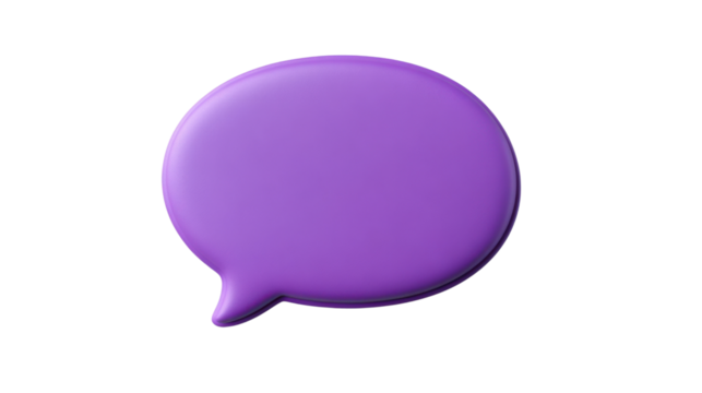 Purple Text box, speech bubble on transparent background