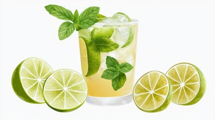 Refreshing Lime and Mint Cocktail