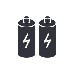 Battery solid icons, minimalist vector illustration ,simple transparent graphic element .Isolated on white background