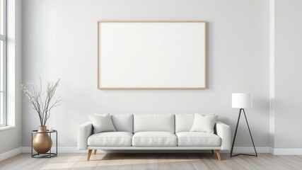 A sleek and simple wall art mockup featuring a minimalist design, perfect for a modern living space, living, mockup, modern