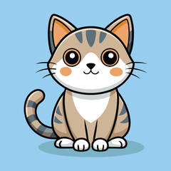 Calico cat cute vector without background