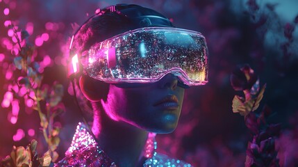 Naklejka premium Doctors Using Glasses for Advanced Medical Diagnostics with Holographic Data Overlays in a Futuristic Sci Fi Scene Cool toned