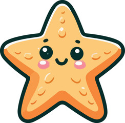 Playful marine animal stickers, starfish