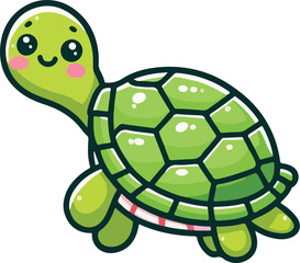 Playful marine animal stickers, turtle