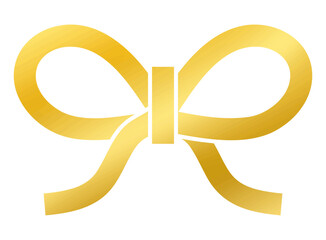 金色の蝶結びの水引リボンベクターイラスト
