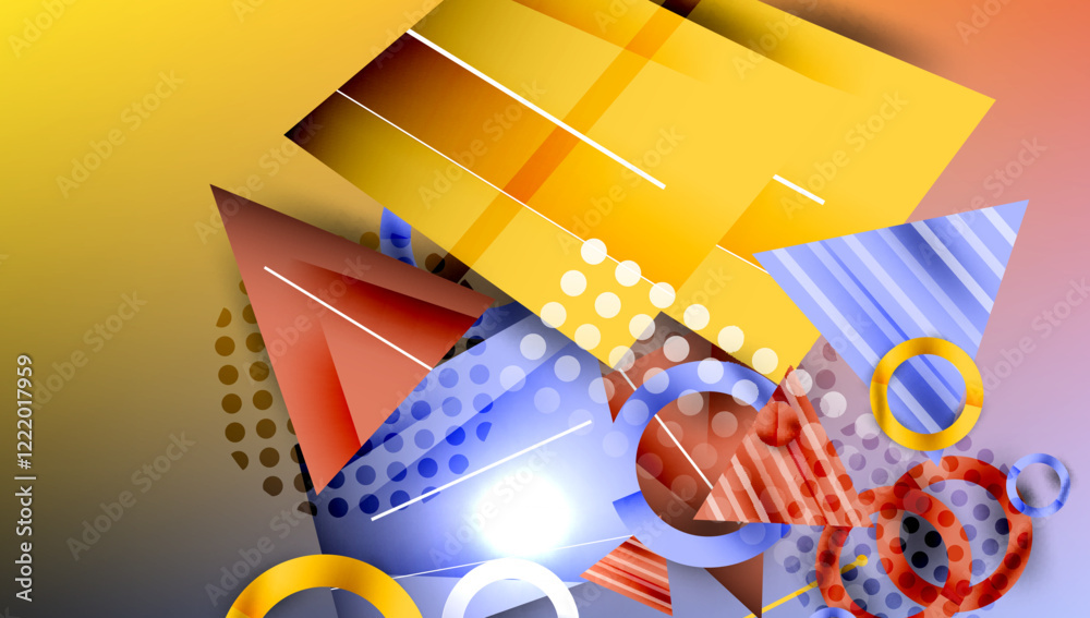 Poster creative triangles and circles composition