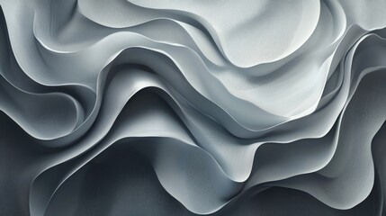 Abstract gray and silver wave design with flowing lines and smooth curves, modern technology-inspired vector background


