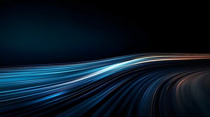 Luminous electric vehicle lines glowing in vibrant blue contrasted against fading combustion engine car trails in muted gray