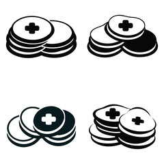 Breastfeeding Pads Icon Set for Postpartum and Baby Care Essentials. Nursing Pads Silhouette Set for Breastfeeding and Maternity Care

