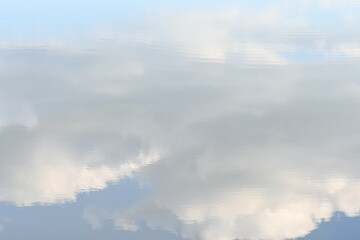 reflection of the clouds in the sky 