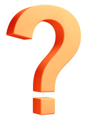 3D素材_クエスチョンマーク_オレンジ