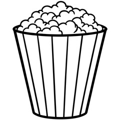 Popcorn Bucket Line Art Vector