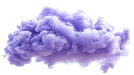 Purple cloud on transparent background