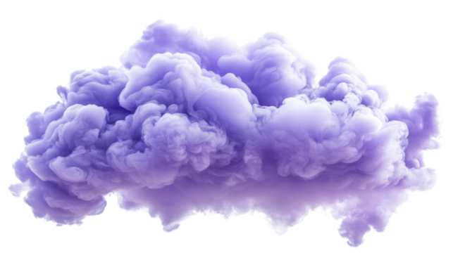 Purple cloud on transparent background