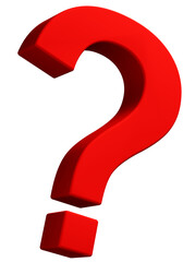 3D素材_クエスチョンマーク_赤