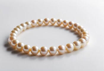 Elegant Pearl Bracelet, Creamy White Pearls, Jewelry Photography, Round Shape, Closeup Shot