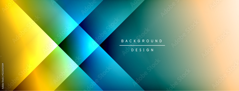 Poster Dynamic shadow lines with gradient colors geometric background