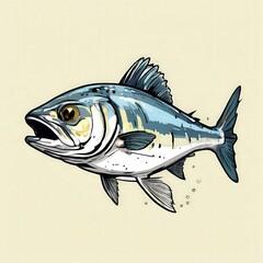 Fototapeta premium the AI Image Generator, Illustration of a Silver Fish with Detailed Features